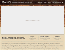 Tablet Screenshot of maliasrestaurant.com